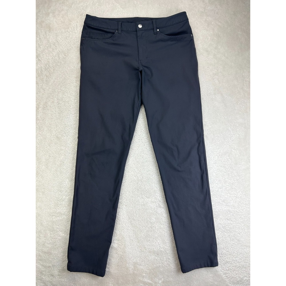 Lululemon ABC Slim-Fit 5 Pocket Pants Mens 33 Navy Blue Performance Warpstreme